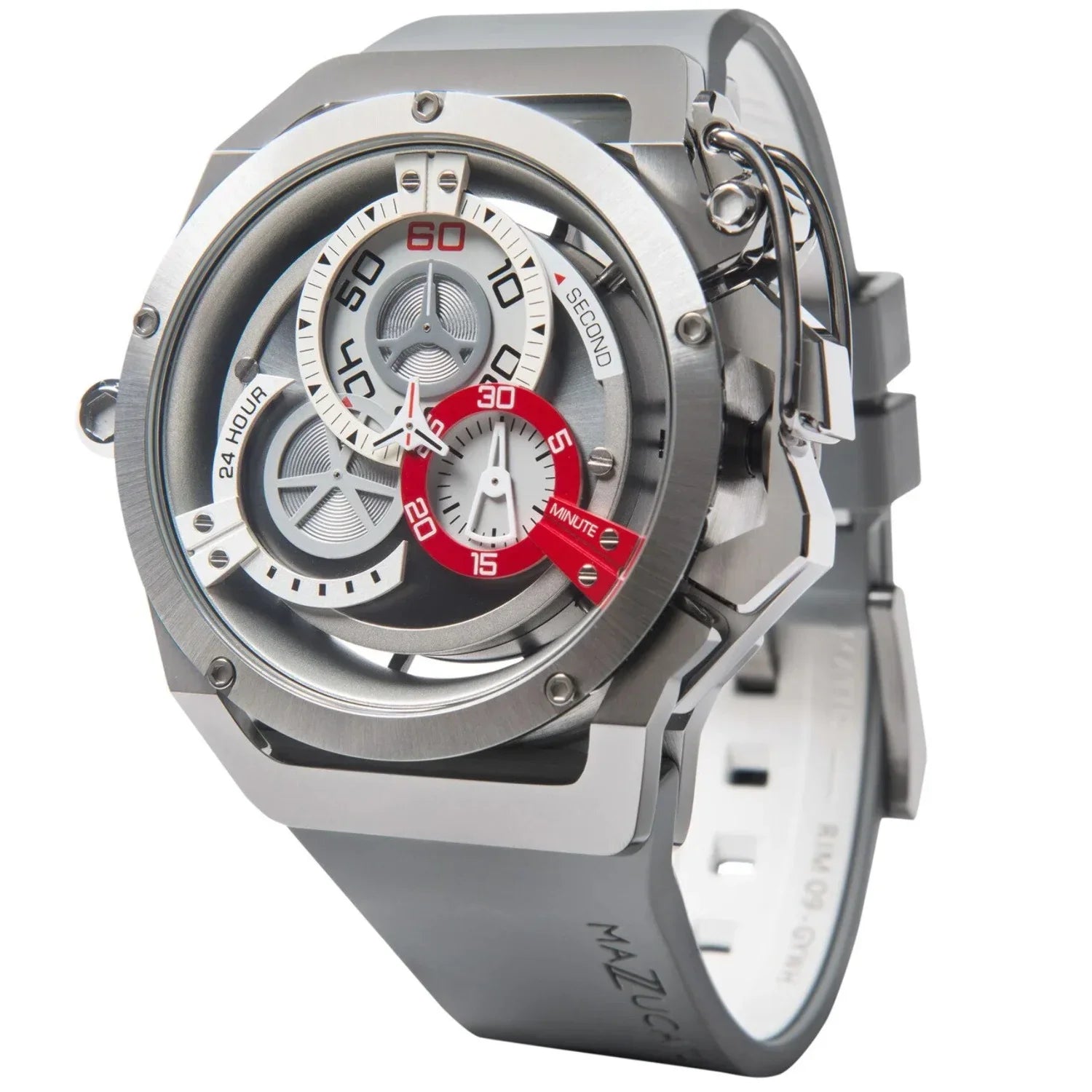 Mazzucato  Rim Sizeport Reversible Chronograph Twin Multi Color Dial Automatic Men Watch for Adult - Ivory