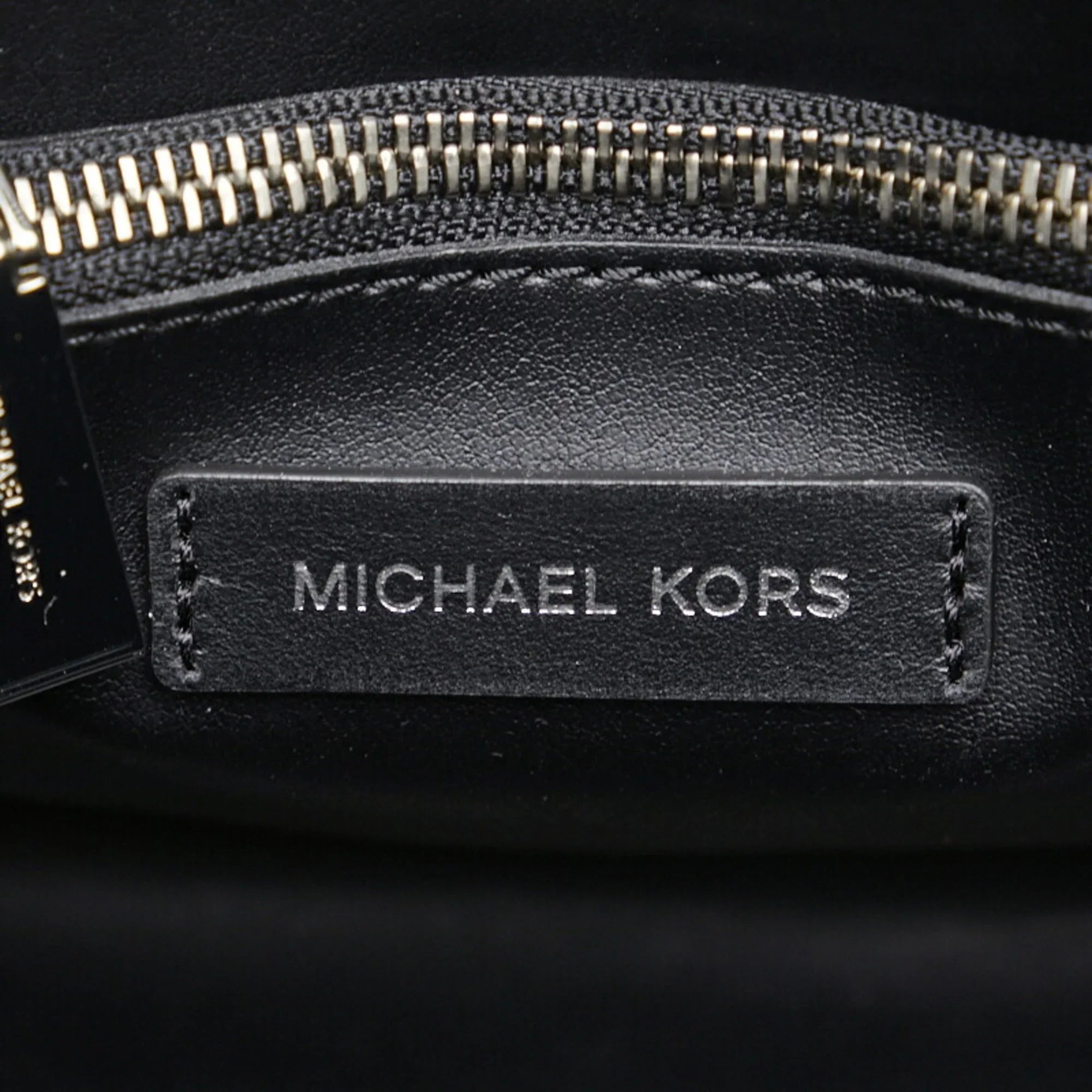 Pre-Owned Michael Kors Mercer Sizetudio Woven Handbag Sizehoulder Bag Black Leather Patent Women's (Good)