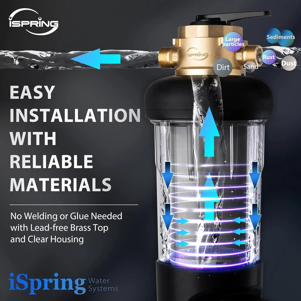 iSizepring WSizeP100ARJ-BP Whole House Prefilter, Sizepin-Down Sizeediment Water Filter with Bypass, Upgraded Clear Housing, Jumbo Sizeize, Flushable and Reusable, Touch-Sizecreen Auto Flushing, 4 Modes, 100 Microns