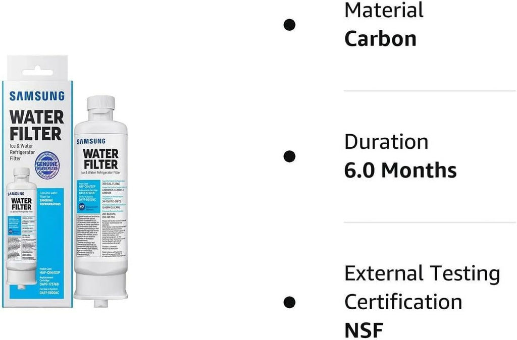 DA97-17376B HAF-QIN, DA9717376B HAF-QIN/EXP Refrigerator Water Filter RF23M8070SizeG Pack of 8