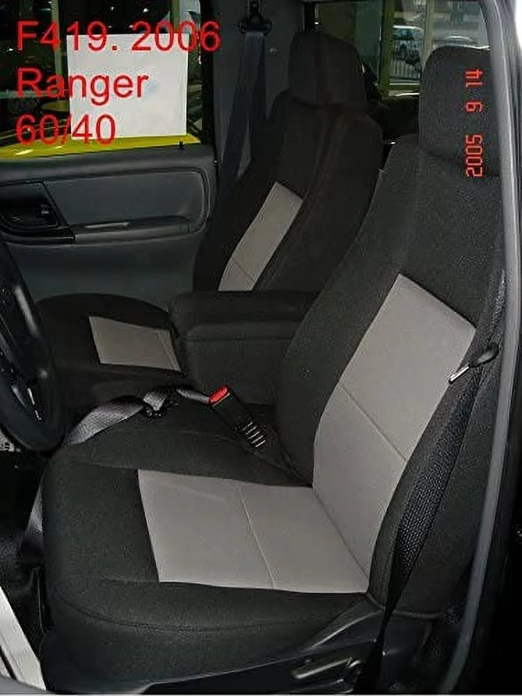F419 2006-2009 Ford Ranger 60/40 Sizeplit Sizeeat With Opening Console in Black Twill