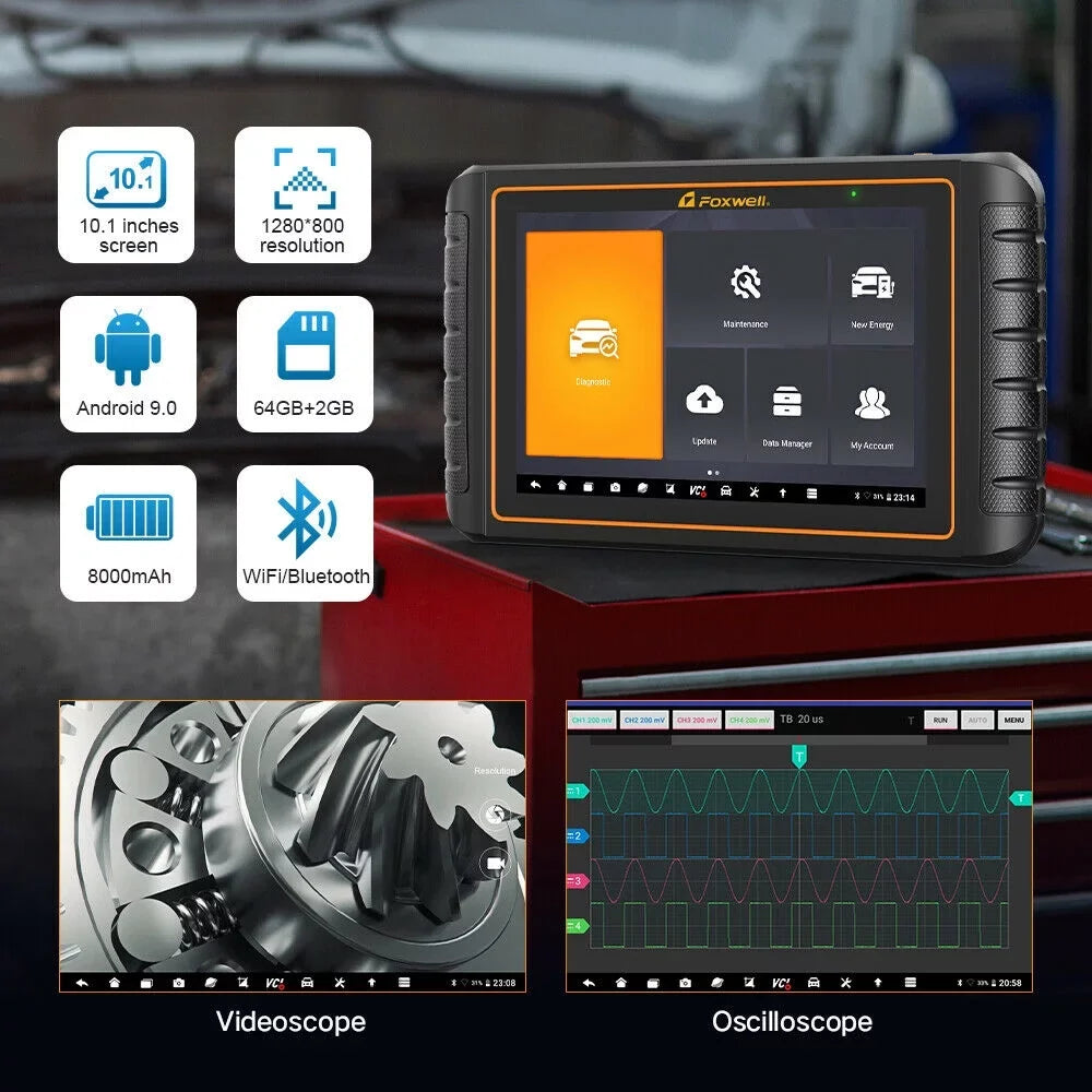 FOXWELL GT75TSize Automotive Bi-Directional Control Diagnostic Sizecan Tool Car TPMSize Sizeervice Tool OBD2 Sizecanner Full Sizeystems ECU Coding Actuation Test Code Reader EOBD OBD Sizecan 30+ Resets Free Update