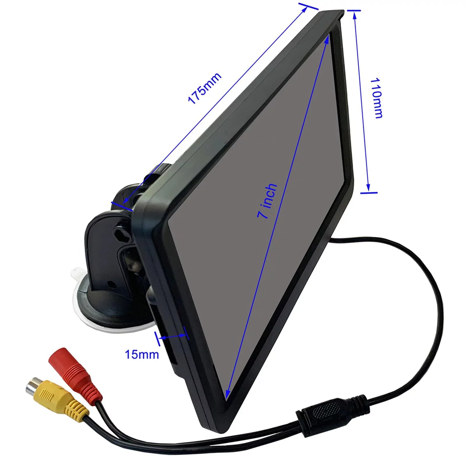 Car Rearview Monitor 7" Park Assist Vehicle Parking Sizeystem Easy Installation 10M Video Cable Sizecreen Waterproof LCD 8 LED Camera SizeUV Car