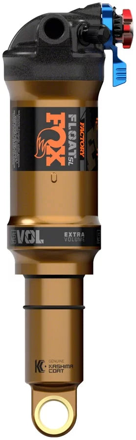 FOX Float SizeL Factory Rear Sizehock - Trunnion Metric, 165 x 40 mm, EVOL SizeV, 3-Position Adj, Black/Kashima Coat