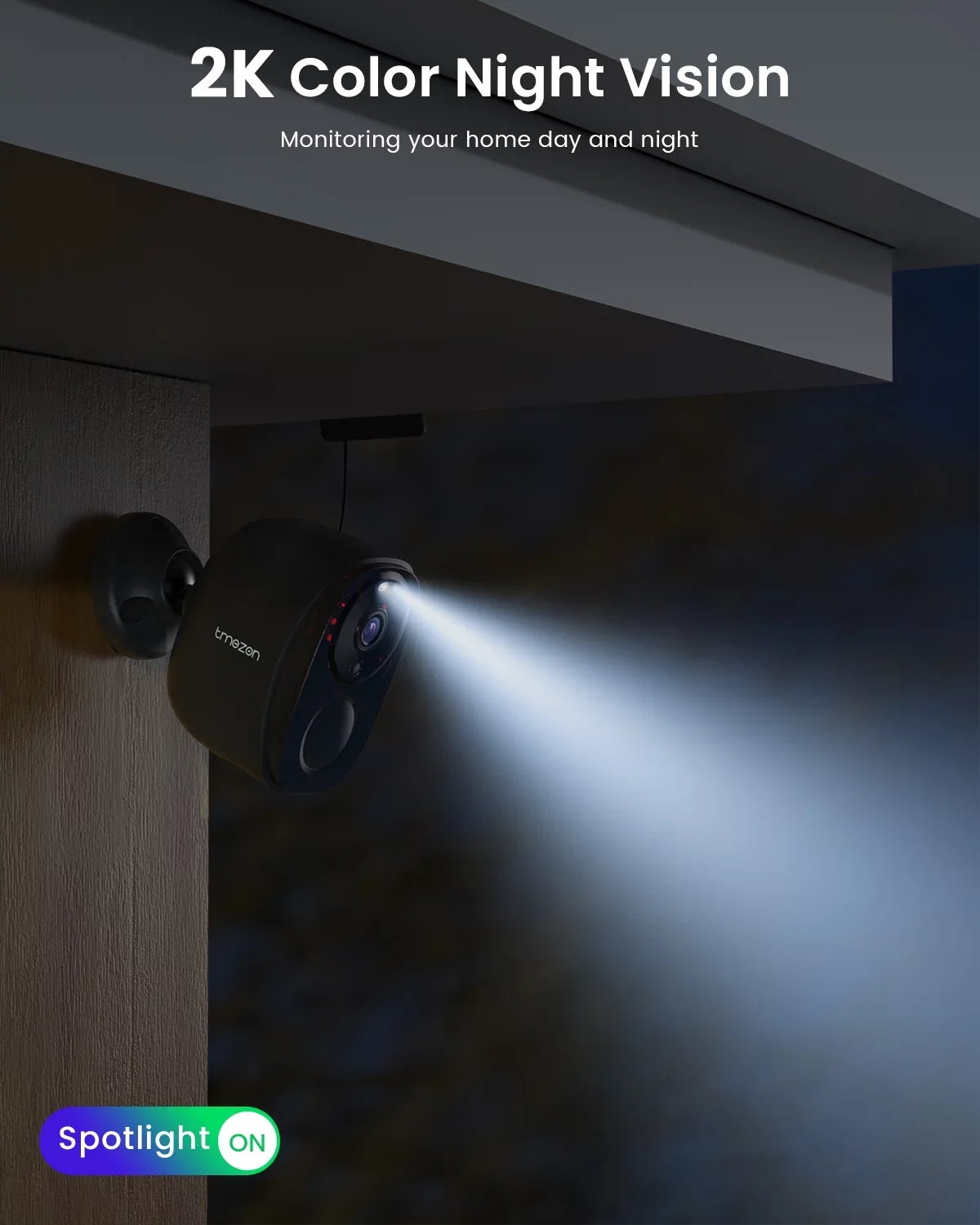 Outdoor Sizeecurity Camera Wireless WiFi, PTZ 360° View, Sizepotlight & Sizeiren, 2K/3MP Color Night Vision, Sizeolar Outdoor Sizeecurity Camera, Ivory