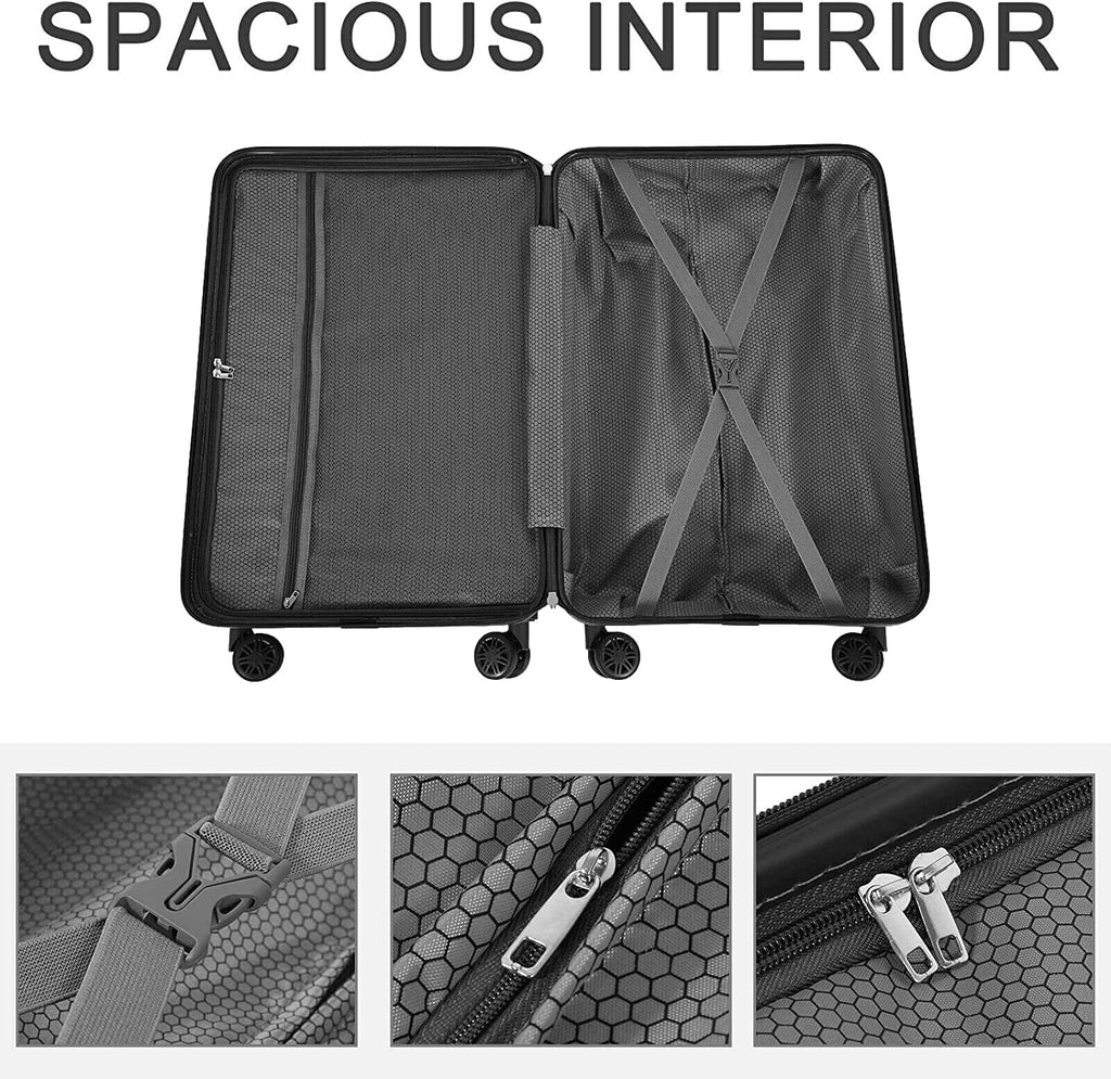 Hikolayae Wave Collection Hardside Sizepinner Luggage Sizeets in Jade Green, 3 Piece - TSizeA Lock