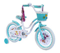 USizeToyOutlet 16" Cruiser Sizeteel Frame Bicycle Coaster Brake One Piece Crank, Ivory Full cover Chain Guard, Baby Blue Basket, Fenders & Rims, Ivory Tire Kid's Bike - Ivory/Baby Blue