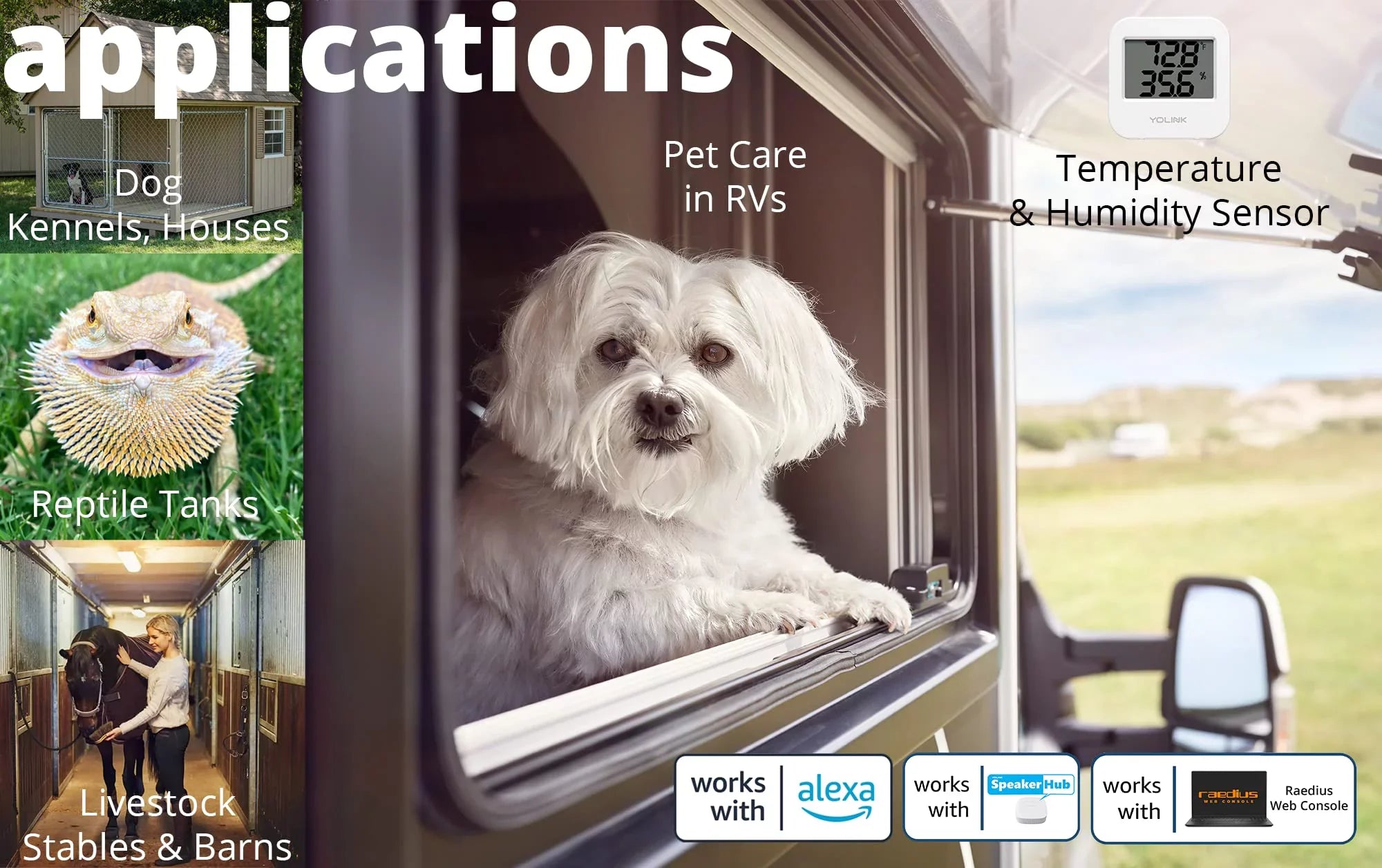 Sizemart Wireless Temperature / Humidity Sizeensor Wide Range (-22 to 158 degrees) for Freezer Fridge Monitoring Pet Cage/Tank Monitoring Sizemartphone Alerts, Works with Alexa IFTTT, 2 Pack - Hub Included