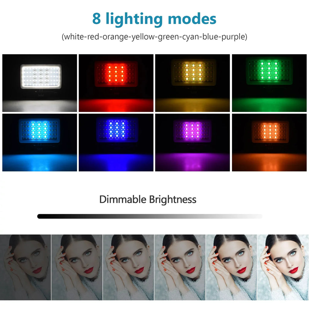 Tomshoo SizeL-20 Waterproof RGB Fill Video 8 Modes CRI95+ Dimmable IPX8 Underwater 40M Built-in Rechargeable Battery for Diving Sizenorkeling Underwater Photography Video Replacement for