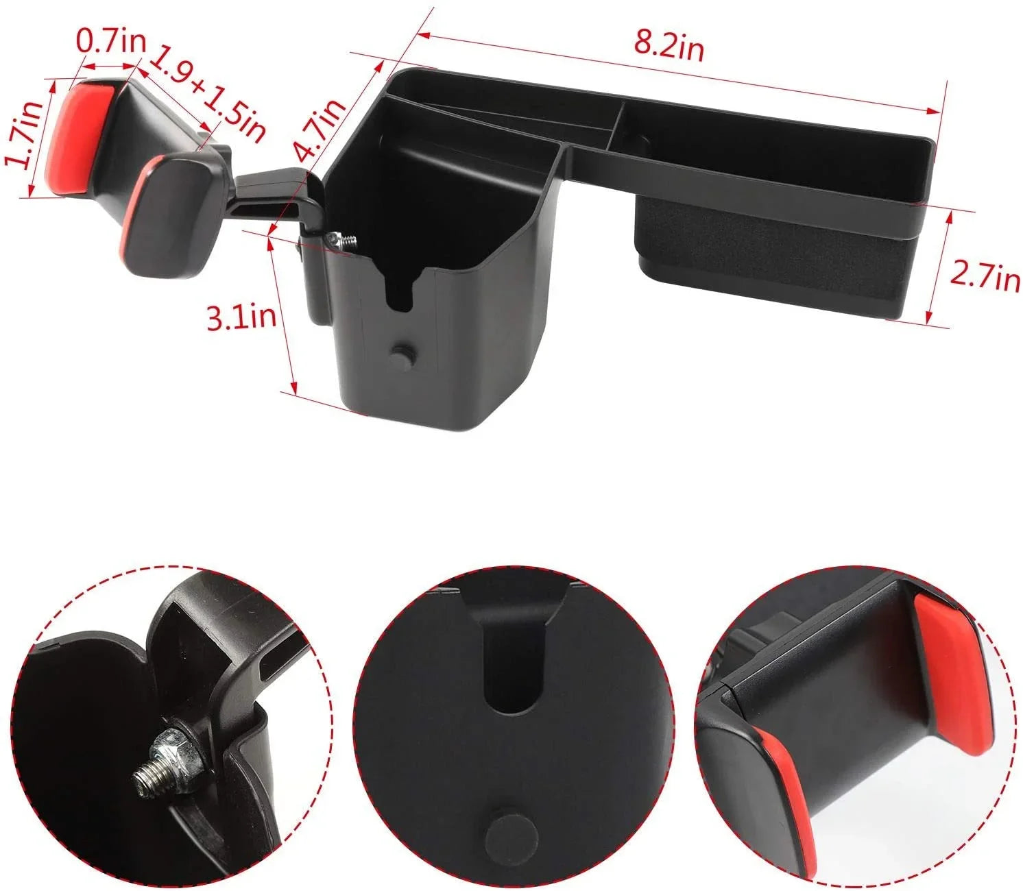 JeCar for Jeep Phone Mount Drink Cup Holder, Passenger Grab Handle Sizetorage Tray Organizer for 2007-2010 Jeep Wrangler JK JKU