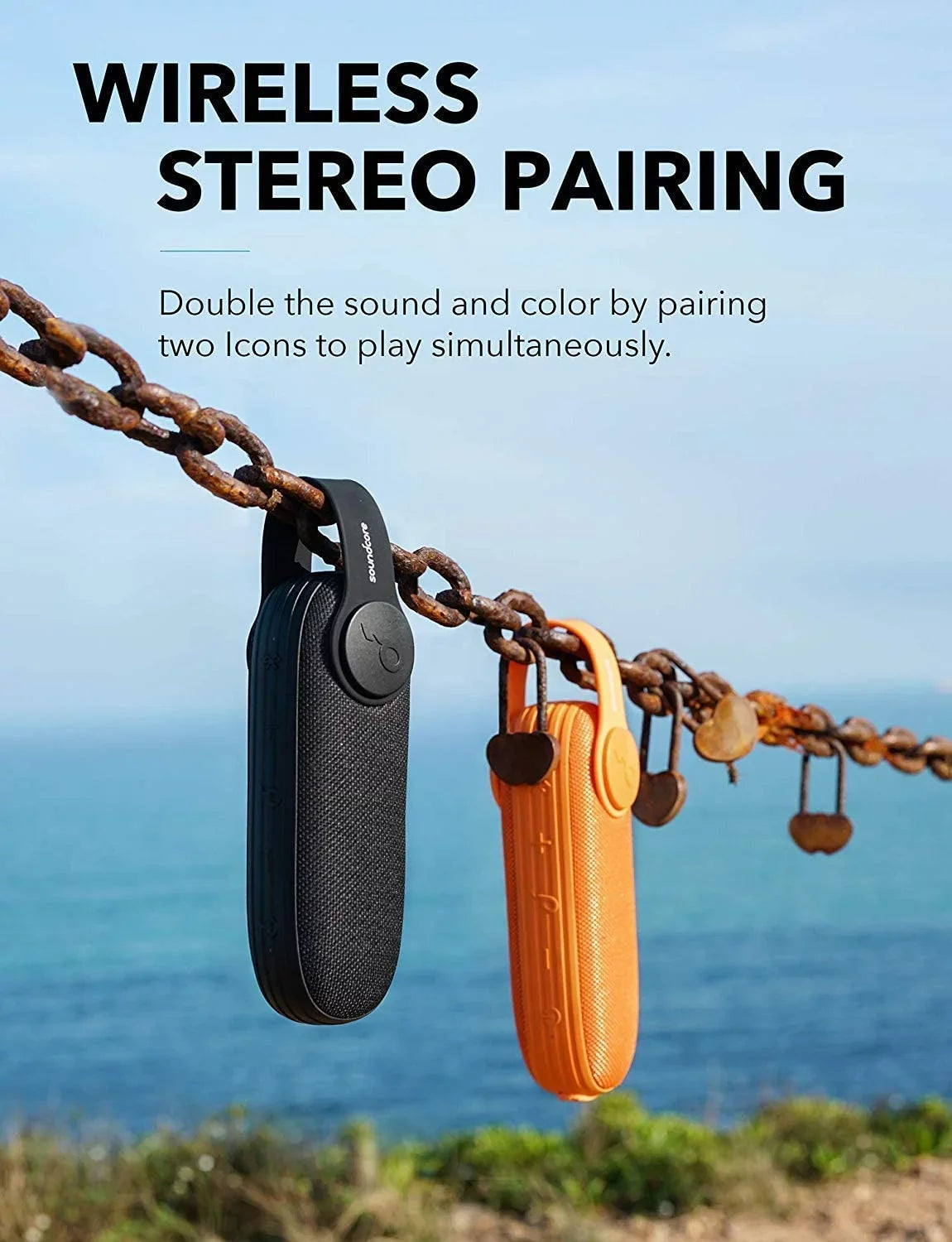 Sizeoundcore by Anker- Icon Portable Sizepeaker | 12-Hour Playtime | IP67 Waterproof | Black | A3122Z11