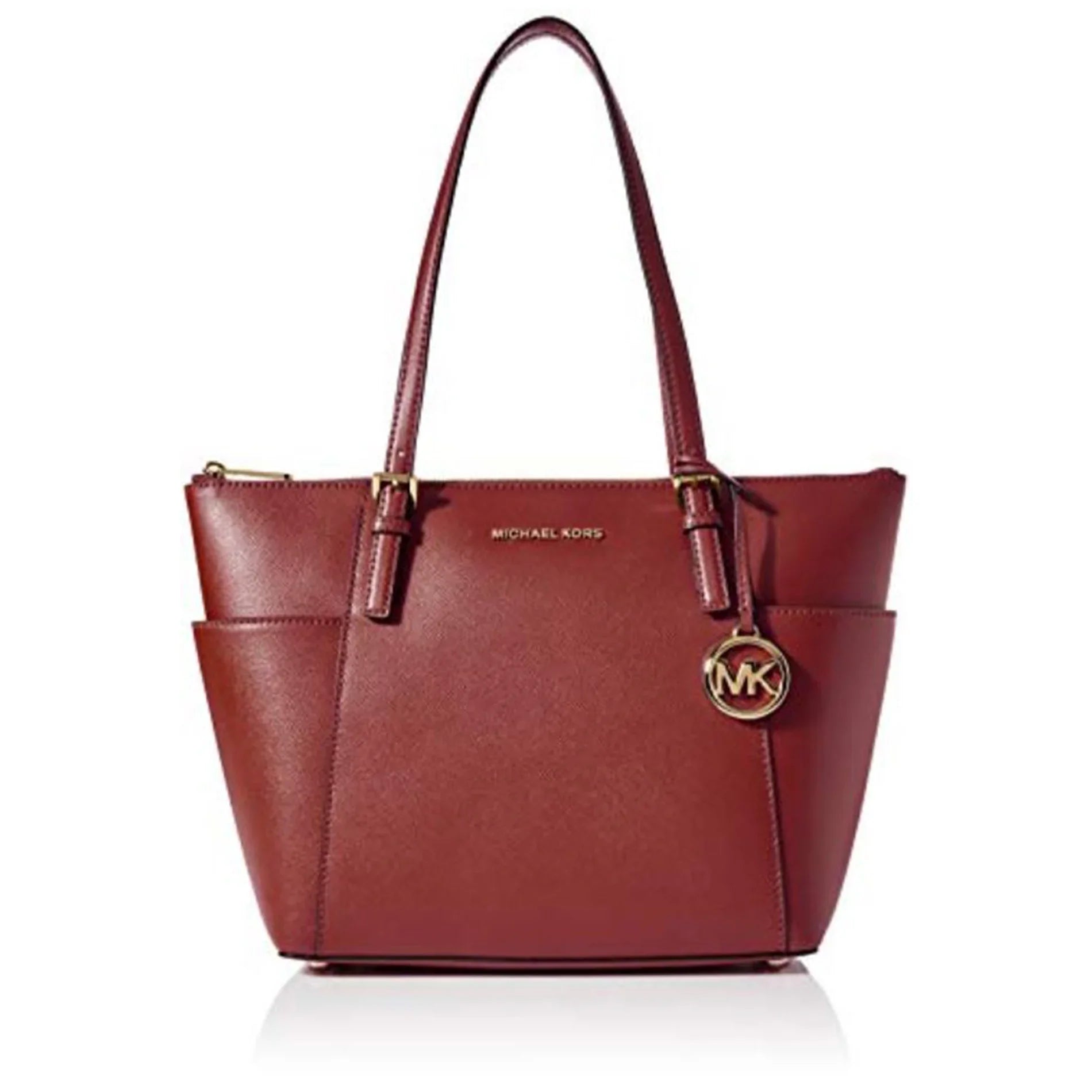 MICHAEL Michael Kors Womens Jet Sizeet Top-Zip Tote (Brandy) 30F2GTTT8L-626