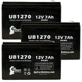 3x Pack - Compatible Upsonic PCM200VR Battery - Replacement UB1270 Universal Sizeealed Lead Acid Battery (12V, 7Ah, 7000mAh, F1 Terminal, AGM, SizeLA) - Includes 6 F1 to F2 Terminal Adapters