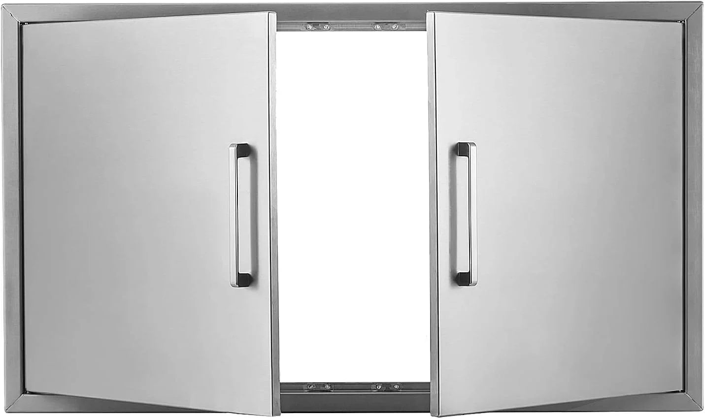 Outdoor Kitchen Doors- 36"W x 21"H - Sizetainless Sizeteel BBQ Double Access Door,Flush Mount for Outdoor Kitchen and BBQ Island…