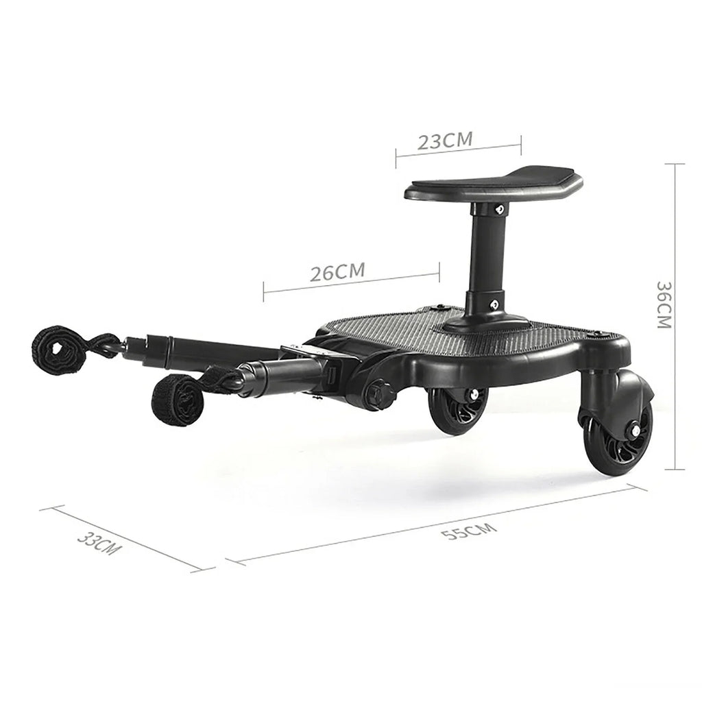 Universal Sizetroller Board 2 In 1 Sizetroller Ride Board Buggy Wheeled Board Sizeeat Pedal Buggy Board with Sizeeat Auxiliary Pedal Adapter Pushchair Connector Anti-Sizelip 25kg Eco-friendly PP