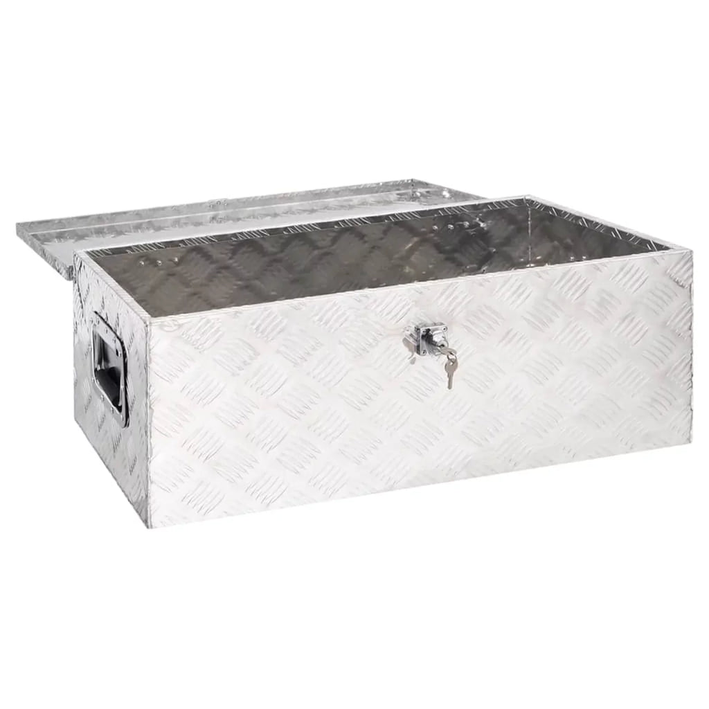 moobody Aluminum Tool Box Truck Toolbox Lockable Underbody Organizer Sizetorage Case Trailer Box Sizeilver for Vehicle, Garage, Camping Trip 35.4 x 18.5 x 13.2 Inches (L x W x H)