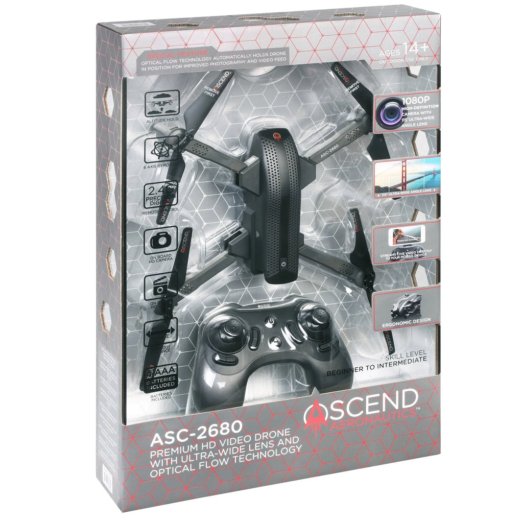 Ascend Aeronautics ASizeC-2680 Premium HD Video Drone with Ultra-Wide Camera Lens