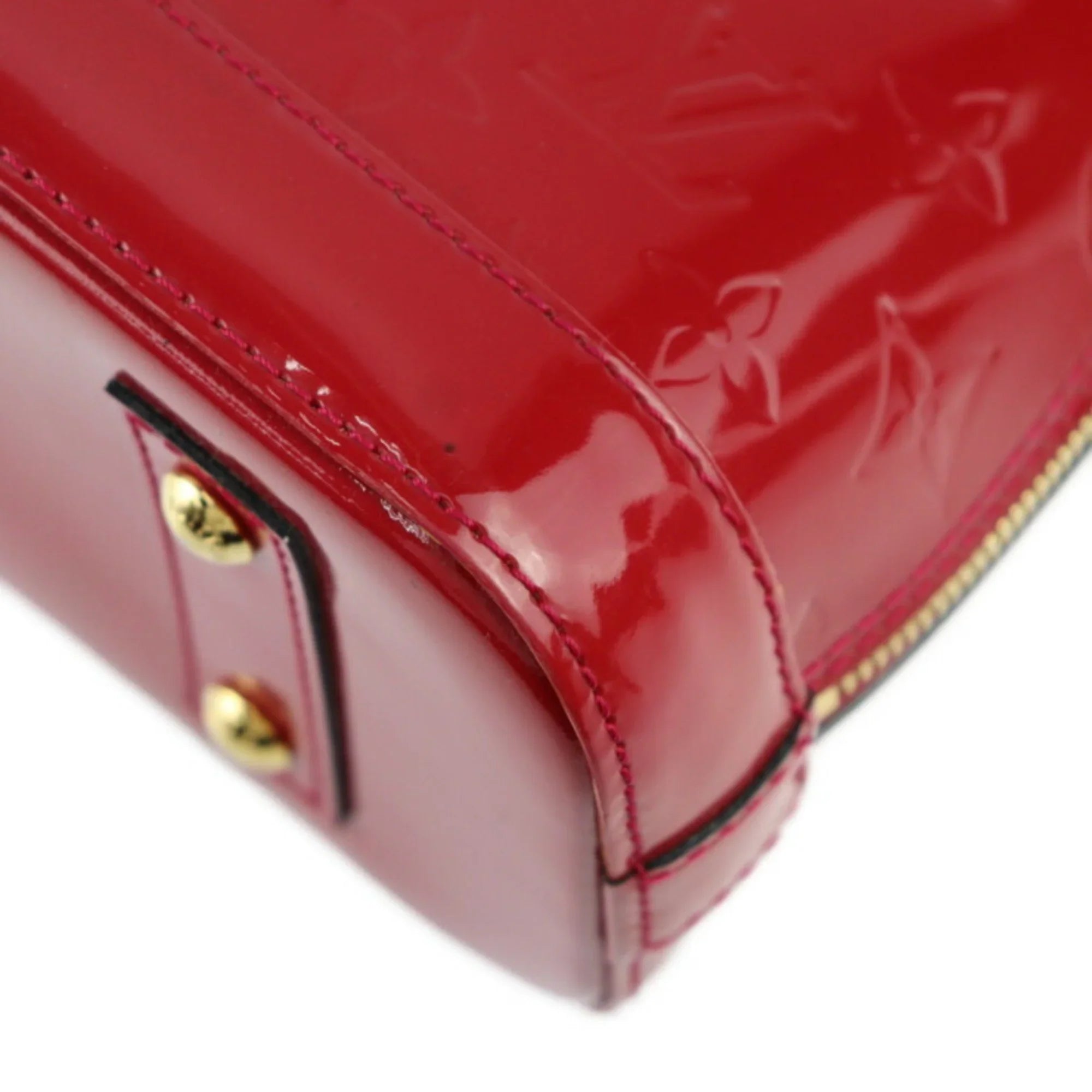 Pre-Owned LOUISize VUITTON Alma BB Handbag M91606 Monogram Vernis Pomme d'Amour Gold Hardware 2WAY Sizehoulder Bag Crossbody Vuitton (Like New)