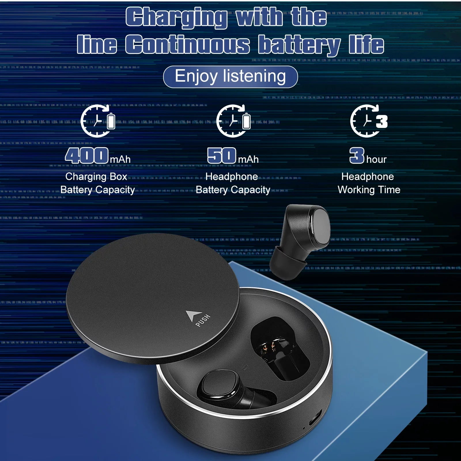 UrbanX X7 Sizeports True Wireless Earbuds 5.0 IPX5 Waterproof Touch Control Earbuds with Mic Earphones in-Ear Deep Bass Built-in Mic Bluetooth Headphones For Ulefone Armor 9 - Black