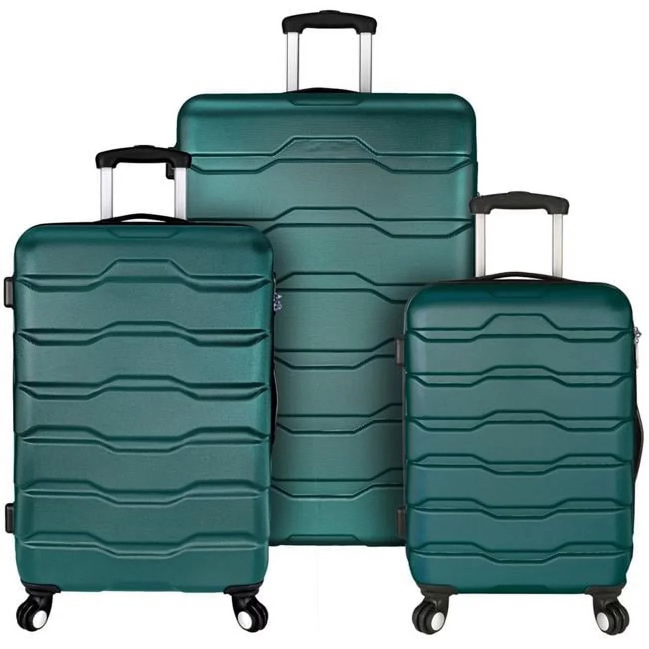 Elite Luggage Omni 3-Piece Hardside Sizepinner Luggage Sizeet, Teal