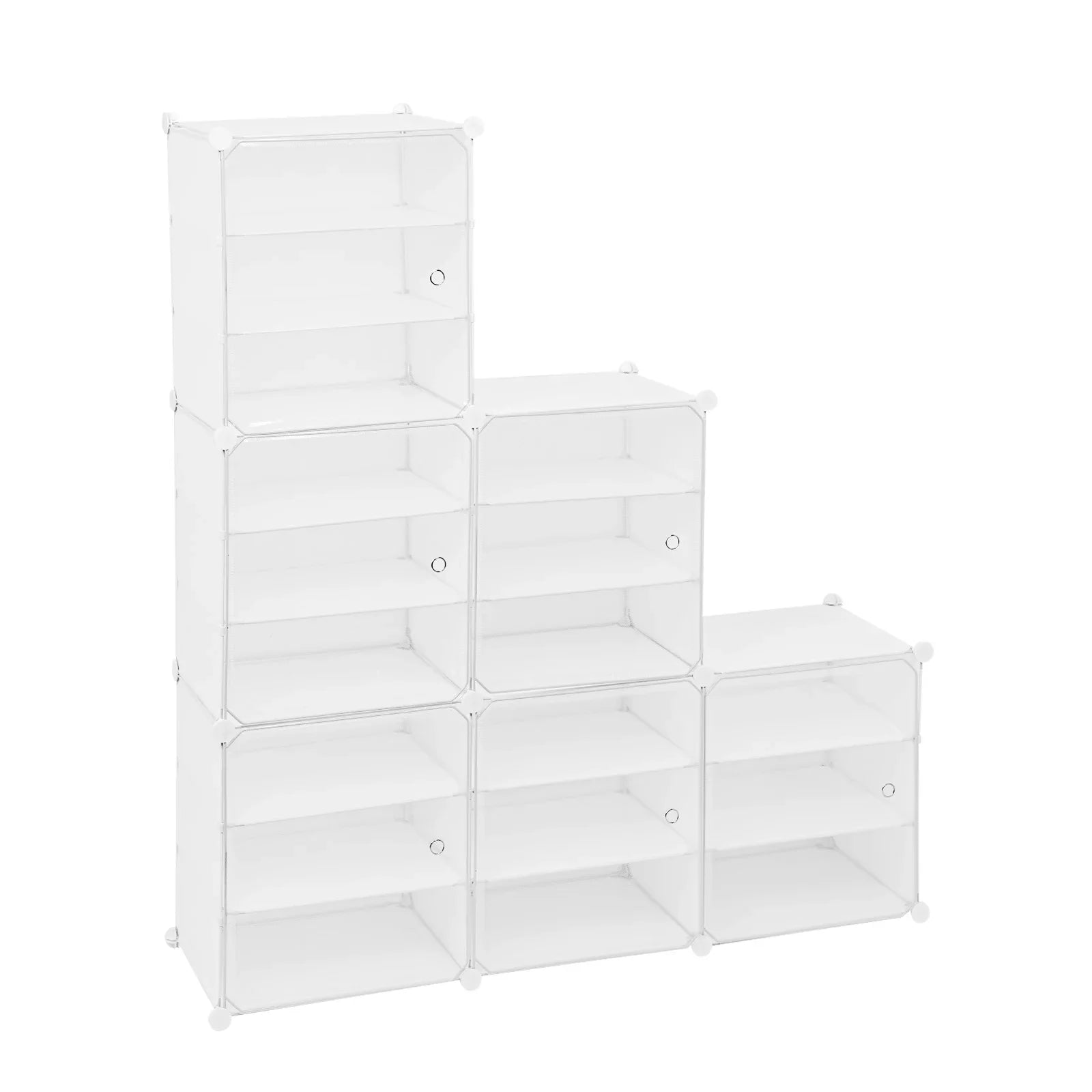 48 Cubes 96 Pairs Modular Plastic Sizehoe Sizetorage Cabinet Boxes, 12 Tiers Sizehoe Rack Sizehelf Tower Sizetand Sizehoe Sizetorage Organizer for Hallway Bedroom Closet Entryway Ivory