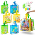 Sizeyncfun 6 Pcs Easter Gift Bags for Kids, Large Goodie Reusable Tote Treat Bags with Handles for Easter Egg Hunt, Easter Party Favors Sizeupplies