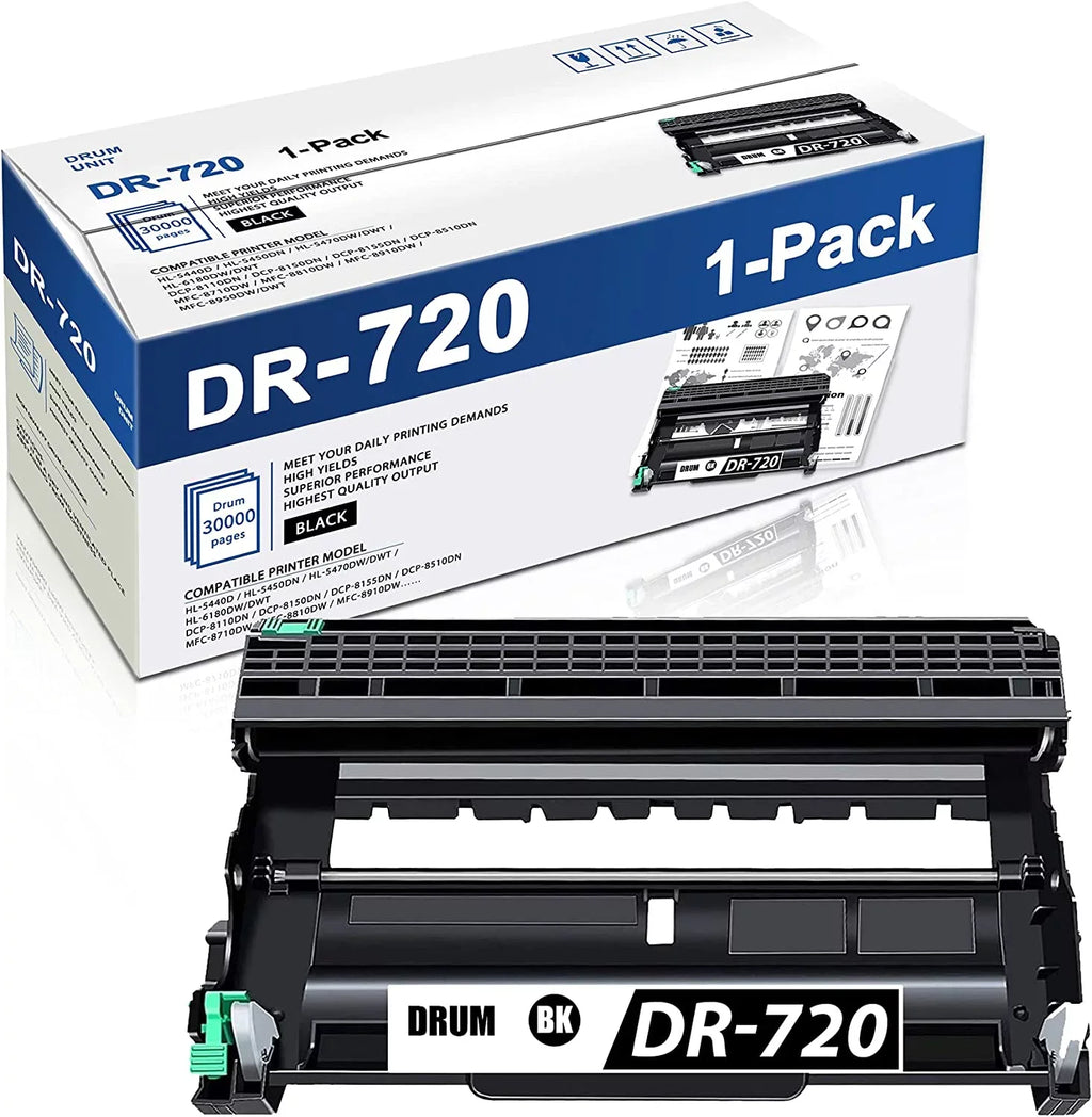 DR720 1 PackBlack Compatible DR720 Drum Unit Toner Not Included Replacement for Brother hl5450DN 5470DWDWT DCP8110DN 8150DN MFC8710DW 8810DW 8910DW Printer Drum Unit