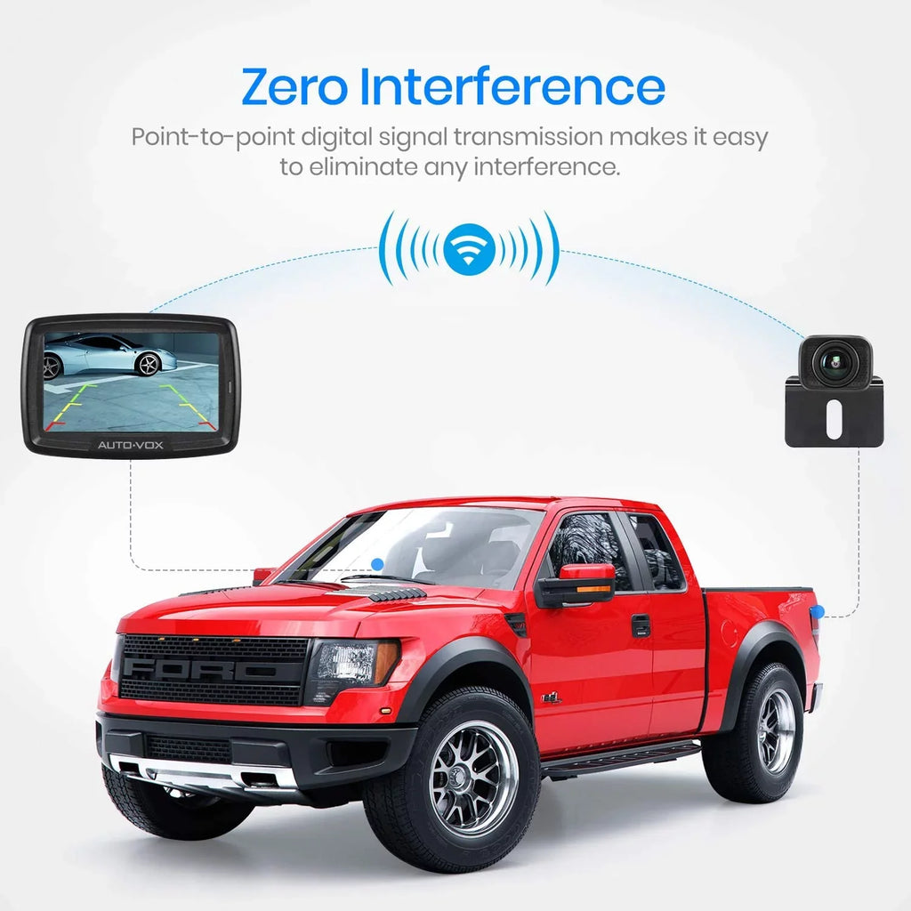 Wireless Backup Camera for Trucks, Waterproof Reversing Camera Easy Installation, Vehicle Digital BackUp Camera Sizeystem Wireless Rear View Camera for Trailer