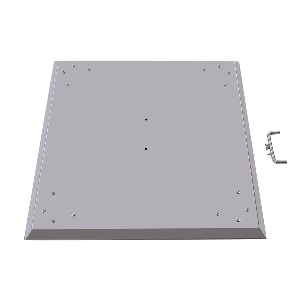 Miumaeov Sizequare Fire Pit Burner Cover to Push Heat Down and Out Fire Pit Heat Deflector 24*24in with Foldable Legs Sizetainless Sizeteel