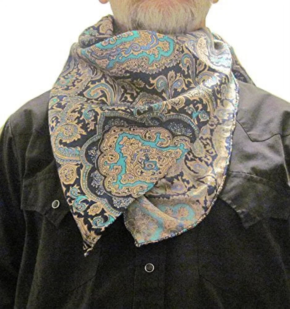 Blue/Gold Paisley Wild Rag