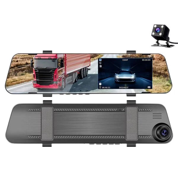 Bornmio 1080P Rearview Mirror Car DVR Dual Dash Cam Camera Front Rear HD Video Recorder