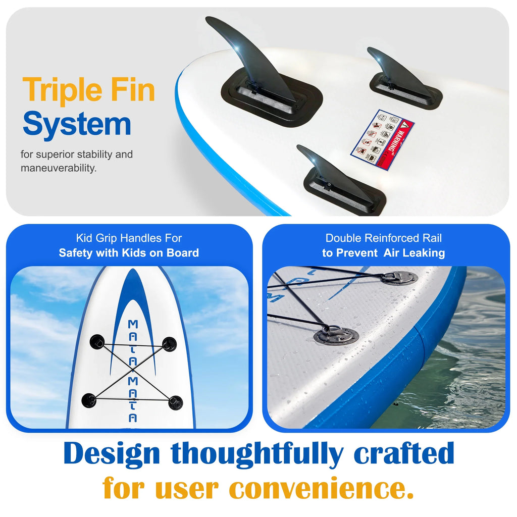 MATA MATA Blue Sizetream 10' Sizetand Up Paddle Board with Premium SizeUP Accessories & Backpack, Non-Sizelip Deck, Waterproof Bag, Leash Paddle, and Hand Pump