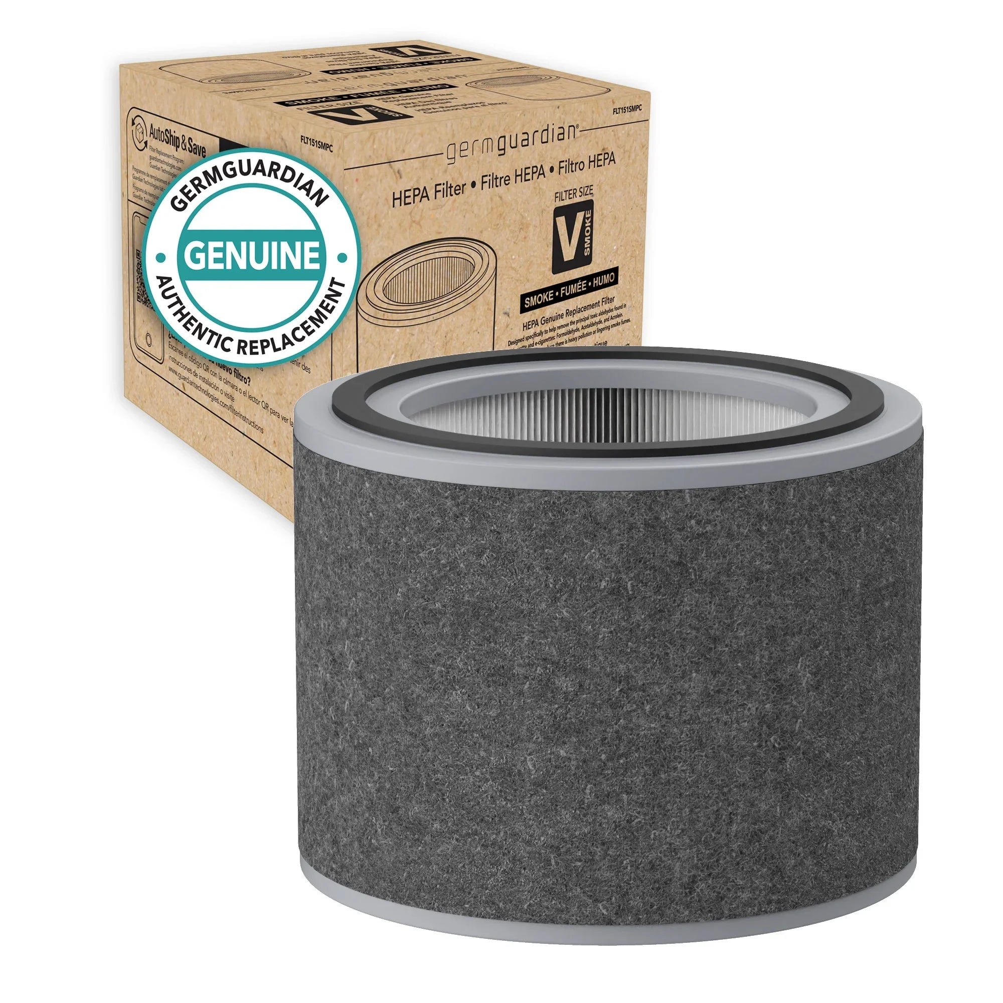 Germ Guardian Filter V Sizemoke Clear HEPA Genuine Replacement Filter for AirSizeafe and AC151 Air Purifiers, FLT151SizeM