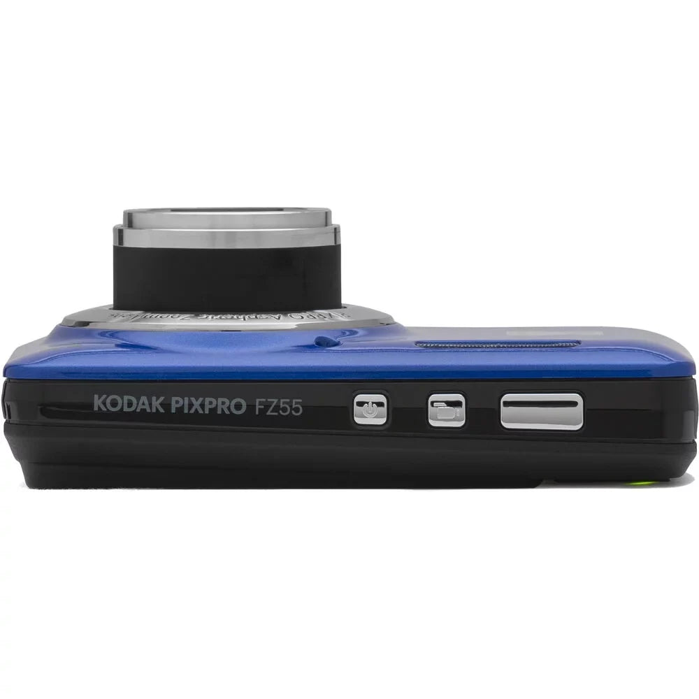 Kodak PIXPRO FZ55 Digital Camera (Blue) + Extra Battery +Tripod + 1 Yr Warranty -64GB Kit