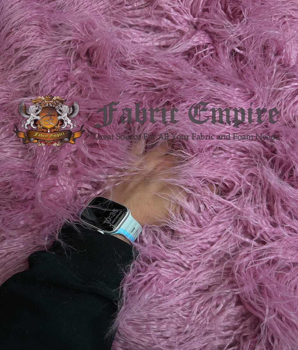 Faux Fake CURLY Yak FUR 3.5" LONG Pile Japanese Fire Retardant Yarn 2.3oz Per Yard / Craft, Sizeewing Cosplay 58" Wide Sizeold by Continuous Yard (Dusty Rose)