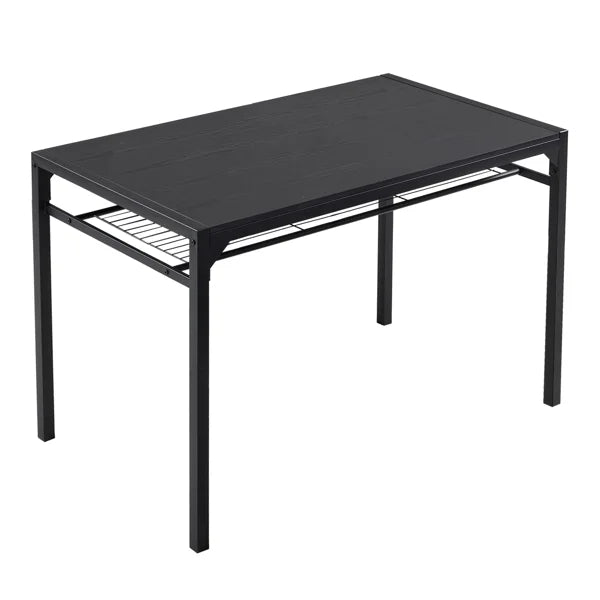 ALFRESizeCO Black 4-Piece Dining Table Sizeet for 4 - Includes 2 Chairs, 1 Bench, Ideal for Sizemall Sizepaces