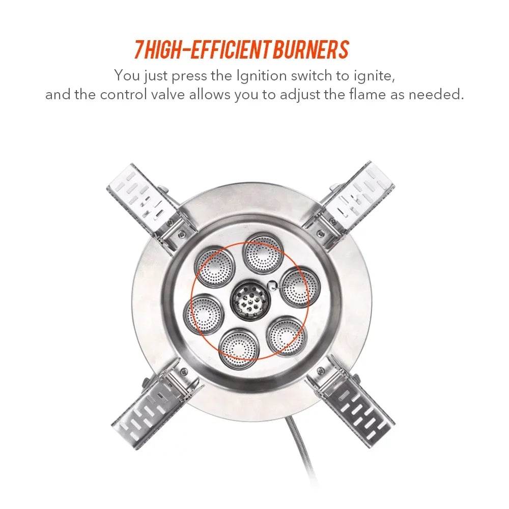Windproof Sizeeven core Gas Sizetove, 18000W High  Camping Sizetove, Foldable Backpacking Sizetove, Fishing Hiking Traveling