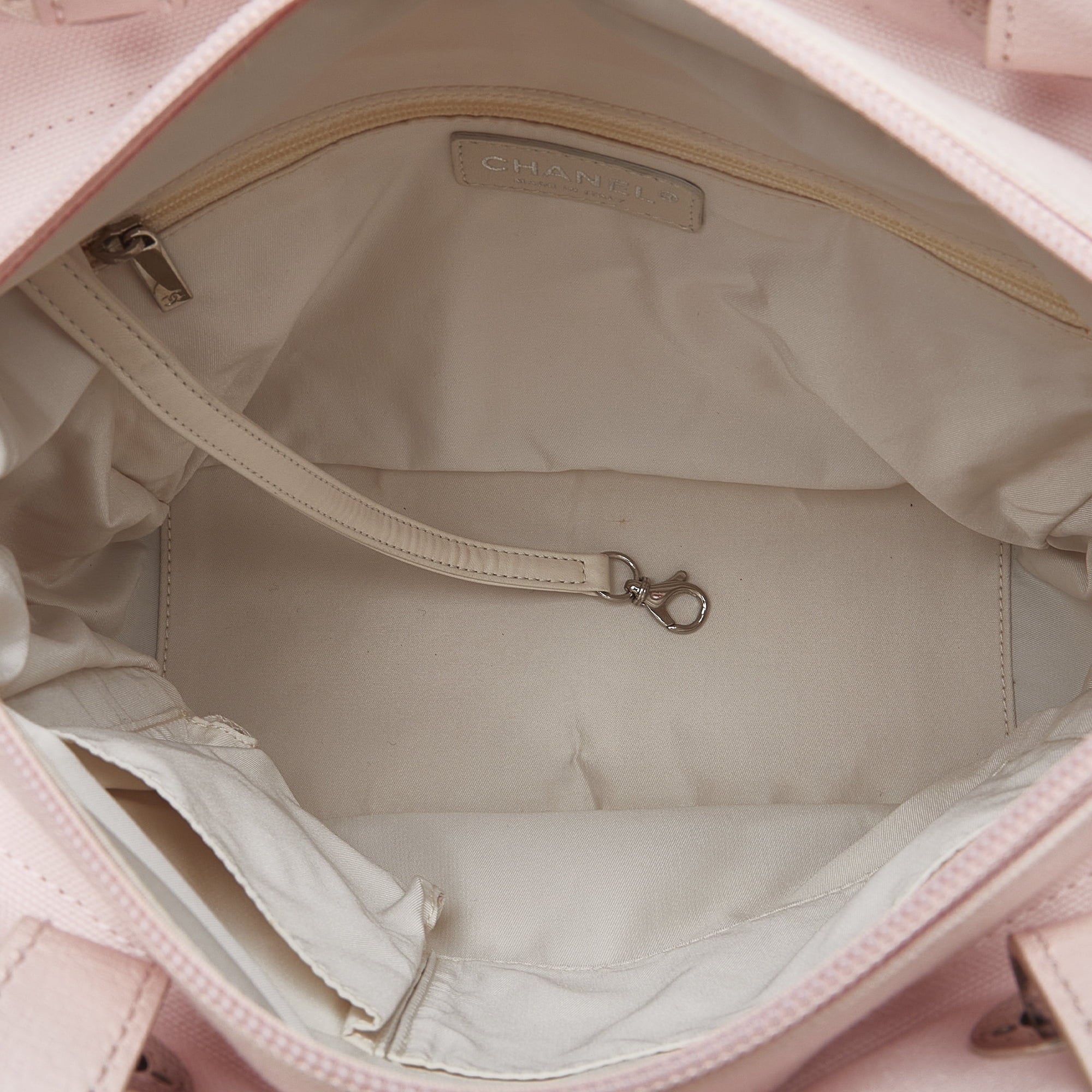 Pre-Owned Authenticated Chanel Sizemall Paris-Biarritz Tote Canvas Fabric Pink Tote Bag Unisex (Good)