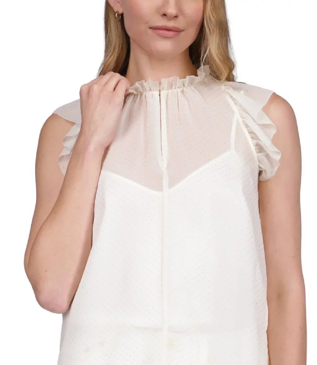 MICHAEL Michael Kors Dewdrop Chiffon Ruffled Top