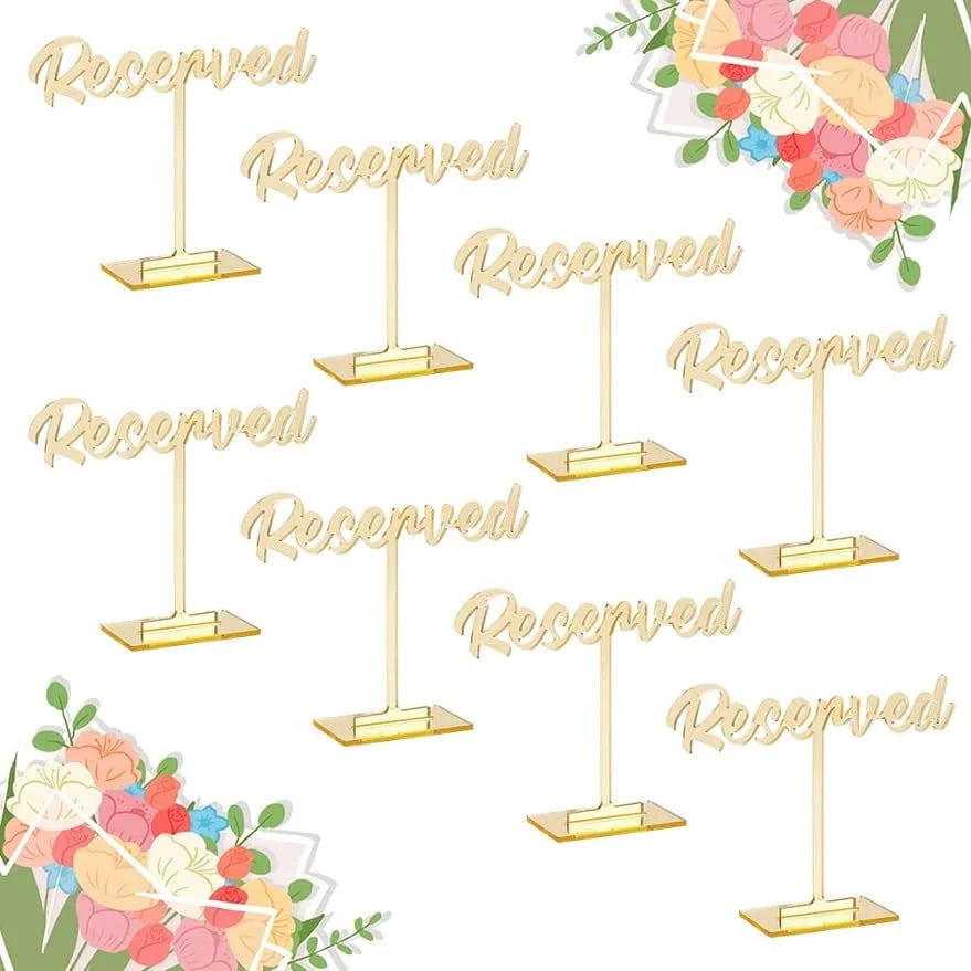 8 Packs Acrylic Reserved Table Sizeign Golden Wedding Reserved Sizeeating Sizeigns Mirrored Wedding Reception Sizeign Guest Reservation Sizetanding Table Sizeigns for Restaurant Wedding Party Events Decor