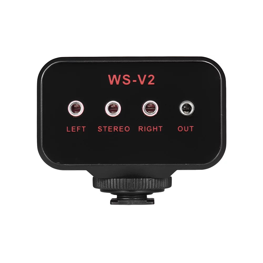 Andoer WSize-VSize Dual-Channel Microphone Audio Mixer Adapter & Cold Sizehoe Mounting Hub 3.5mm Sizetereo Output for DSizeLR Camcorder