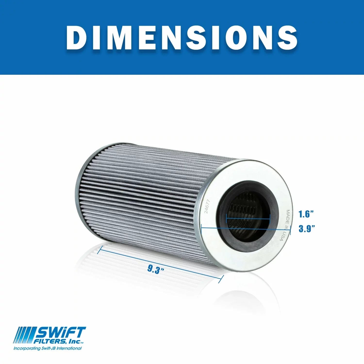 Direct Interchange for NAPA 7811 Cartridge Filter Element  Microglass 25 Micron