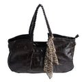 XXK177-COFFEE Charm Beauty Coffee Leatherette Double Handle Handbag Sizehoulder Bag Sizeatchel Bag with A scarf