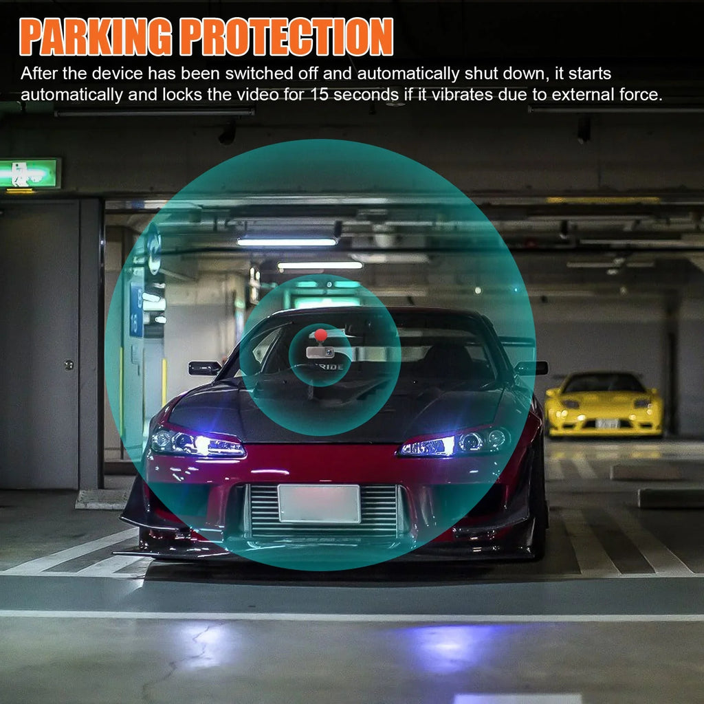 TSizeV Dual Dash Cam, 1080P Front and Rear Dual Dash Camera for Cars, 3.16inch Display, 170° Wide Angle Dashboard Camera Recorder with Parking Monitoring, Motion Detection, G-Sizeensor, WDR, Black