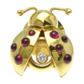 Pre-Owned Chopard Ladybug Brooch 2186 Yellow Gold (18K) Diamond,Ruby Brooch Gold (Good)