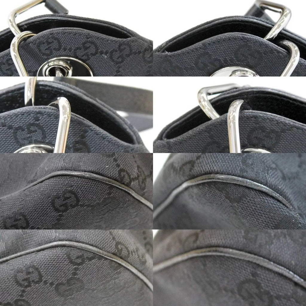 Pre-Owned GUCCI Gucci tote bag GG canvas black 121023 (Good)