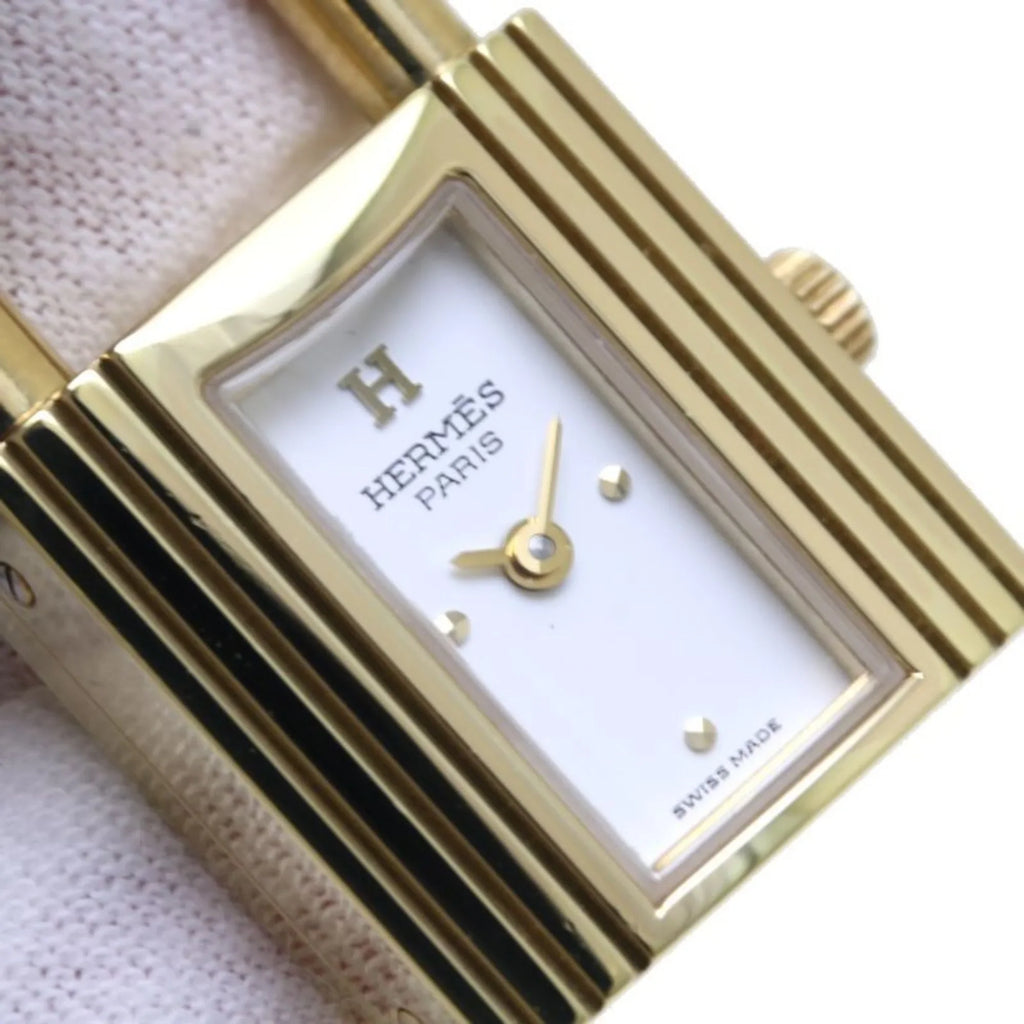 Pre-Owned HERMESize Kelly Watch KE1.201 ○Y stamp GP (gold plated) x Vaux Epson Ladies 39261 (Good)