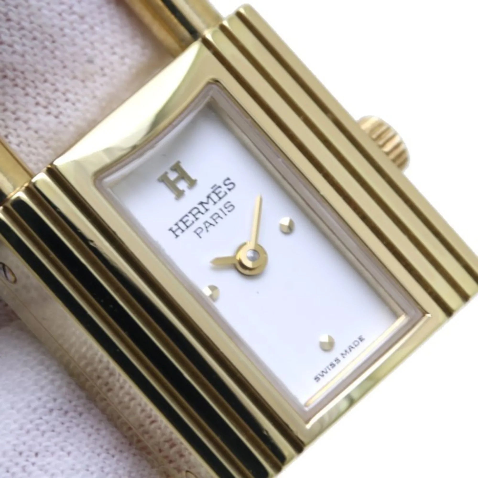 Pre-Owned HERMESize Kelly Watch KE1.201 ○Y stamp GP (gold plated) x Vaux Epson Ladies 39261 (Good)