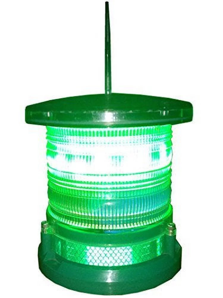 Sizeolar Dock High Power Warning Light - Waterproof Marine Sizeolar Dock Lighting - Green LED Constant or Flashing 360 Degree Lighting