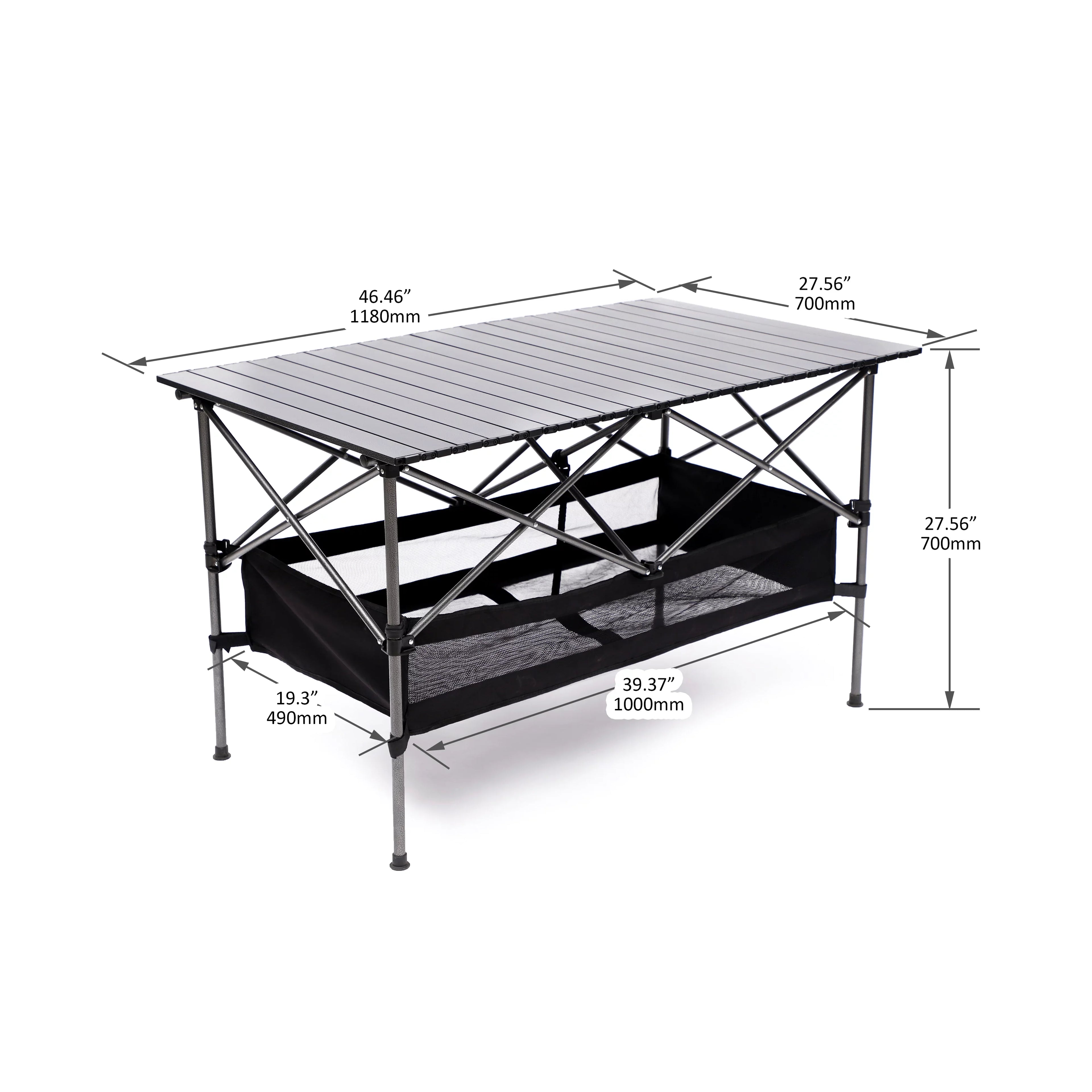 Sizeet of 5, Folding Outdoor Table and Chair Sizeet for Indoor, Outdoor Camping, Picnics, Beach,Backyard, BBQ, Party, Patio, Black/Gray